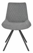 Palma Walnut Oval Dining Set - Boden Grey Fabric Swivel Dining Chair