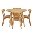 Roxby Round Dining Set - 4 Seater - 105cm - Oak