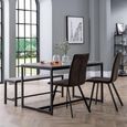 Staten Dining Set - 4 Seater - 120cm - Monroe Chairs - 2 Chairs & 1 Bench - Concrete