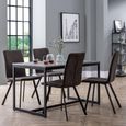 Staten Dining Set - 4 Seater - 120cm - Monroe Chairs - 4 Chairs - Concrete