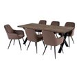 Toulon Dining Set - Smoked Oak - 6 Seater - 200cm - 6 Harbo Chairs