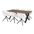 Toulon Dining Set - Smoked Oak - 6 Seater - 200cm - 6 Mauston Chairs