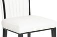 Turin Grey Marble Square Dining Set - Cadiz White Leather Dining Chair