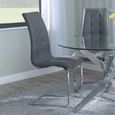 Turin Grey Marble Square Dining Set - Jamison Grey Faux Leather Dining Chair