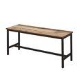 Urban Industrial Style Dining Set - 2 Seater - 118cm - with 2 Benches - Rustic Wood