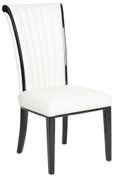 Venice Cream Marble Dining Set - Cadiz White Leather Dining Chair