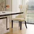 Venice Grey Marble Dining Set - Mimi Cream Leather Dining Chair