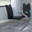 Vortex Grey Marble and Chrome Dining Set - Bianco Black Faux Leather Dining Chair