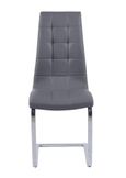 Vortex Grey Marble and Chrome Dining Set - Jamison Grey Faux Leather Dining Chair