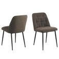Wicklow Dining Set - 4 Seater - 140cm - Brown Ceramic - with 4 Brooke Taupe Fabric Dining Chairs