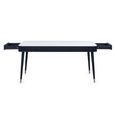 Louis Dining Table - 160cm - 6 Seater - White Ceramic Top - Black Fluted Base
