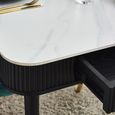 Louis Dining Table - 160cm - 6 Seater - White Ceramic Top - Black Fluted Base