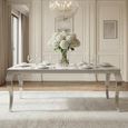 Louis 6 Seater Grey Marble and Chrome Dining Table - Sizes Available