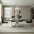 Lisbon 6 Seater Grey Marble and Chrome Dining Table - Sizes Available