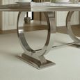 Glacier 6 Seater Grey Marble and Chrome Dining Table - Sizes Available