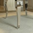 Louis 4 Seater Grey Marble and Chrome Round Dining Table - 120cm