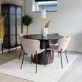 Bolton Round Dining Table - Pedestal - 4 Seater - 120cm - Dark Wood