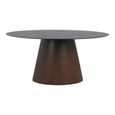 Bolton Oval Dining Table - Pedestal - 6 Seater - 160cm - Dark Wood