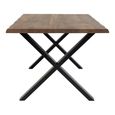 Toulon Dining Table - Smoked Oak - 14 Seater - 300cm - Black Cross Legs