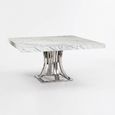 Aurora Dining Table - 8 Seater - 150cm - Square - Marble with Stainless Steel Pedestal Base - Variation Available