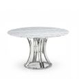 Aurora Dining Table - Round - Marble with Stainless Steel Pedestal Base - Variation Available