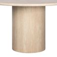 Renaissance Dining Table - 130cm - 4 Seater - Round - Pedestal - Beige - Travertine