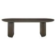 Kingston Dark Wood 12 Seater Oval Dining Table with Fluted Base