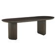 Kingston Dark Wood 12 Seater Oval Dining Table with Fluted Base
