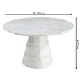 Carrera Round Dining Table - 4 Seater - 130cm - White Marble