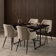 Darlington Foldable Dining Table - 4 Seater - 140cm - Black Melamine