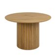 Yale Round Dining Table - 4 Seater - 120cm - Fluted Oak - Pedestal
