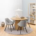 Yale Round Dining Table - 4 Seater - 120cm - Fluted Oak - Pedestal