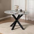 Heaven Round Dining Table - 4 Seater - 119cm - Grey Ceramic - with Star Legs
