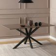 Heaven Round Dining Table - 6 Seater - 160cm - Rusty Brown Ceramic - with Star Legs