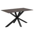 Heaven Round Dining Table - 4 Seater - 135cm - Black Ceramic - with Star Legs