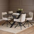 Heaven Round Dining Table - 4 Seater - 135cm - Black Ceramic - with Star Legs