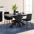 Heaven Extending Dining Table - 6-8 Seater - 168cm-210cm - Black Ceramic - with Star Legs