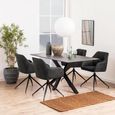 Heaven Round Dining Table - 6 Seater - 160cm - Black Ceramic - with Star Legs