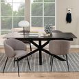 Heaven Extending Dining Table - 8-10 Seater - 200cm-240cm - Black Ceramic - with Star Legs