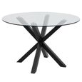 Heaven Round Dining Table - 4 Seater - 119cm - Glass - with Black Star Legs