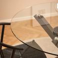 Heaven Round Dining Table - 4 Seater - 119cm - Glass - with Black Star Legs
