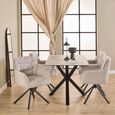 Heaven Round Dining Table - 4 Seater - 135cm - Grey Ceramic - with Star Legs