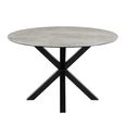 Heaven Round Dining Table - 4 Seater - 119cm - Grey Ceramic - with Star Legs