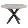 Heaven Round Dining Table - 4 Seater - 119cm - Grey Ceramic - with Star Legs
