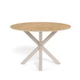 Heaven Round Dining Table - 4 Seater - 119cm - Oak and Glass - with Star Legs