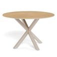 Heaven Round Dining Table - 4 Seater - 119cm - Oak and Glass - with Star Legs
