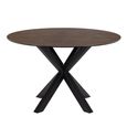 Heaven Round Dining Table - 4 Seater - 119cm - Rusty Brown Ceramic - with Star Legs