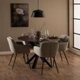 Heaven Round Dining Table - 4 Seater - 119cm - Rusty Brown Ceramic - with Star Legs
