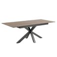 Heaven Extending Dining Table - 6-8 Seater - 168cm-210cm - Rusty Brown Ceramic - with Star Legs
