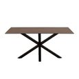 Heaven Round Dining Table - 6 Seater - 160cm - Rusty Brown Ceramic - with Star Legs